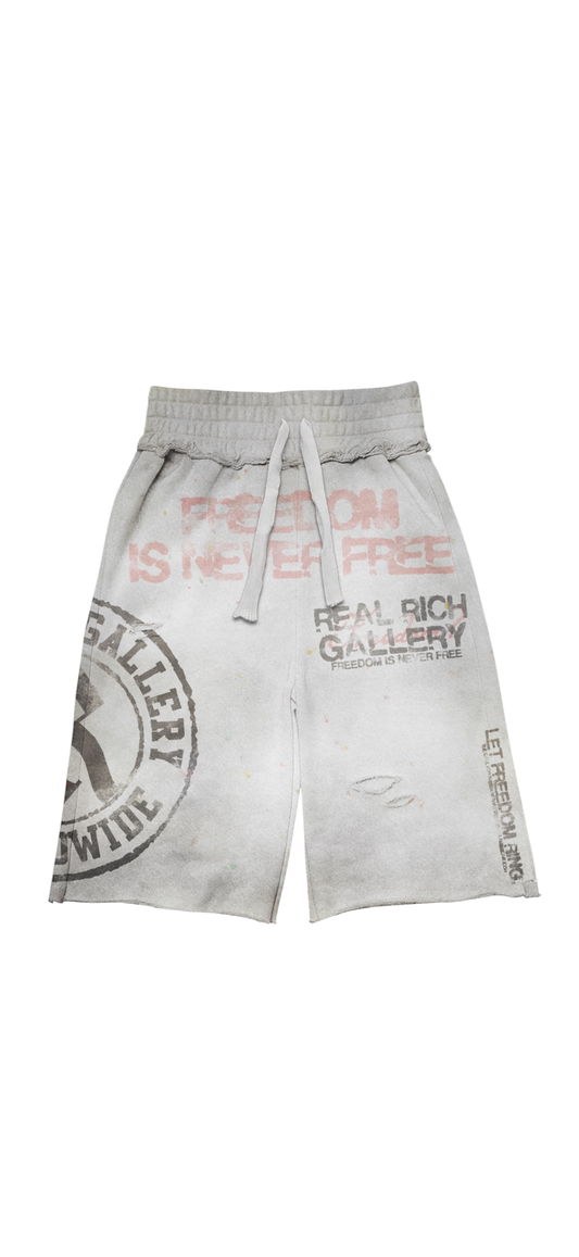 "FREEDOM IS NEVER FREE" 3/4 SHORTS